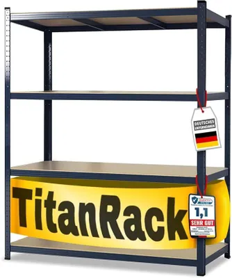 Productafbeelding van Zwaar belastbaar rek 200x180x60 cm, grijs – Breed rek van metaal, werkplaatsrek, rek voor de werkplaats, steekrek, magazijnrek