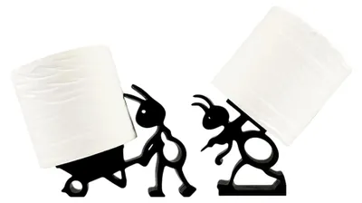 Produktbild von 2er Set Toilettenpapierhalter in Ameisenform, Kreatives Badezimmerdekor, 3D Druck Schwarze Ameisen, Für Rustikale, Moderne oder Landhaus-Stile