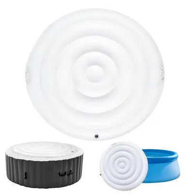Obrázok produktu pre Nafukovacia krytka na vírivku, kruhový tvar, priemer 135 cm, vyrobená z PVC, chráni pred prachom, šetrí energiu
