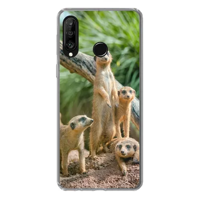 Produktbild von MuchoWow® Handyhülle Schutzhülle Hülle für Huawei P30 Lite Familie - Tiere - Erdmännchen Silikon Softcase Handy Hülle - Handyhülle