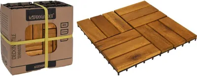Produktbild von ProGarden Terrassenfliesen 9er Set Holzfliesen Akazienholz 30x30 cm