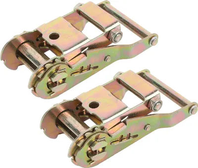 Image de 2 boucles à cliquet pour sangles d'arrimage, 1,5 pouce, acier au carbone, capacité de traction de 2 500 kg, tendeurs à cliquet pour sangles d'arrimage