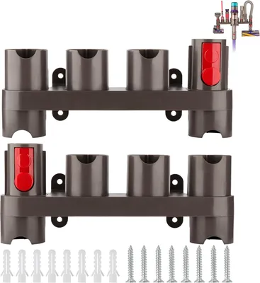 Produktbild von Wandhalterung Zubehörhalter für Dyson 15 V10 V11 V7 V8 V12 Staubsaugerzubehör, Dyson Aufsatzhalter (10 Aufbewahrungsbuchsen, 2er Pack)