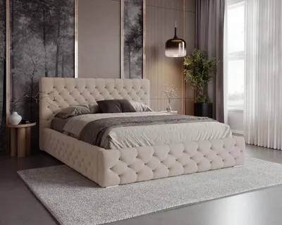 Zdjęcie produktu dla BESILIO Łóżko pikowane 120x200 Chester - łóżko z pojemnikiem chesterfiled - Beżowy