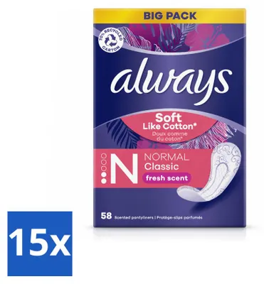 Zdjęcie produktu dla 15 sztuk wkładek Always Discreet Fresh, normal, opakowanie ekonomiczne