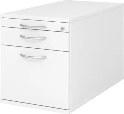 Produktbild von bümö office Rollcontainer - mit Hängeregistratur - Nachbildung: Weiß, Griff: Bogengriff (Metall)
