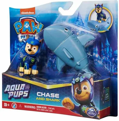 Produktbild von PAW Patrol , Aqua Pups - Hero Pups Actionfiguren-Set mit 1 Welpenfigur und 1 Meerestier - sortiert, Zufallsauswahl, 3 Jahr(e), Paw Patrol, Beige, Blau