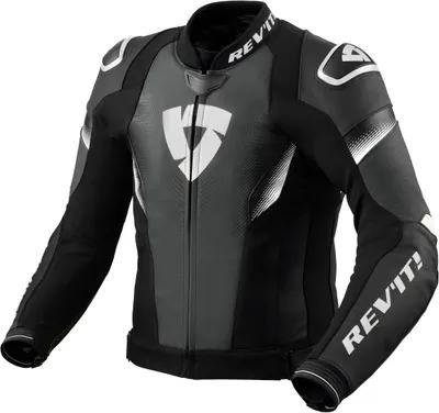 Produktbild von Revit Control perforierte Motorrad Lederjacke, schwarz/weiß, 58