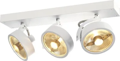 Immagine prodotto di Plafoniera Kalu con 3 faretti sulla barra, Variante: 450 x 180 x 90 mm, 3 x 75 W, bianco