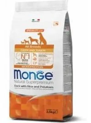 Productafbeelding van Monge Monoproteïne Puppy Eend met rijst en aardappelen, 2,5 kg