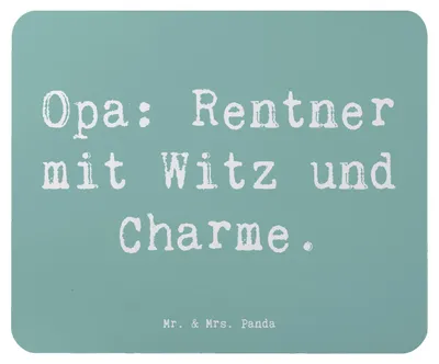 Produktbild von Mr. & Mrs. Panda Mouse Pad Spruch Opa Rentner - Meeresbrise - Geschenk, Großpapa, Inspiration, laptop mauspad, Mousepad, Humor, Weihnachten, mausteppich, Großvater