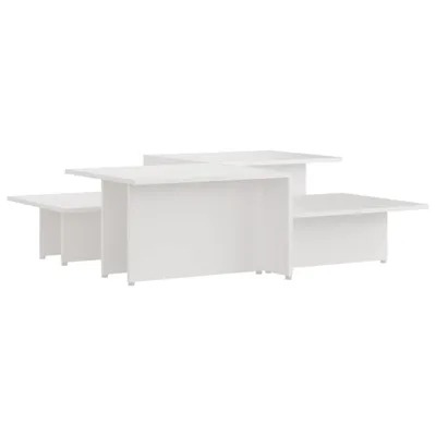Zdjęcie produktu dla vidaXL Stoliki kawowe 2 szt. Biały 111,5x50x33 cm Materiał drewnopochodny