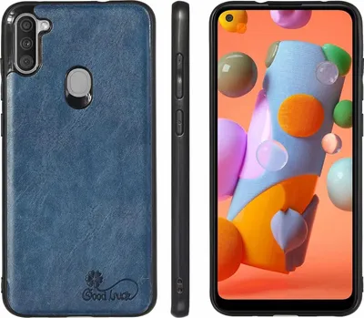 Produktbild von Samsung Galaxy A21S Hülle Aus Gehärtetem Glas Marineblau Ledercover