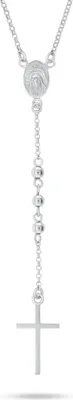 Productafbeelding van Zilveren ketting met rozenkrans, model NCL110W