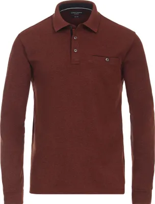 Produktbild von CASAMODA Herren Poloshirt Langarm Polokragen Casual Piqué Orange XL
