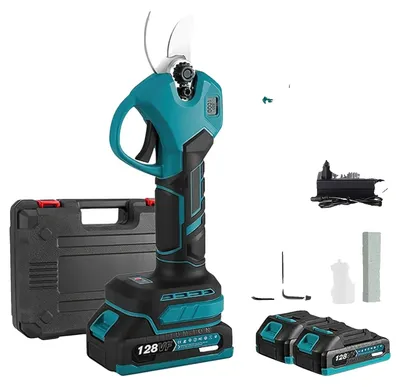Obrázek produktu pro Elektrické nůžky na stromy, bezkartáčový motor, dvě rychlosti, dvě baterie, dvě baterie