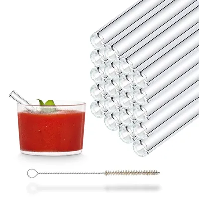 Produktbild von Glas Trinkhalme - 20 Stück - Wiederverwendbar und nachhaltig