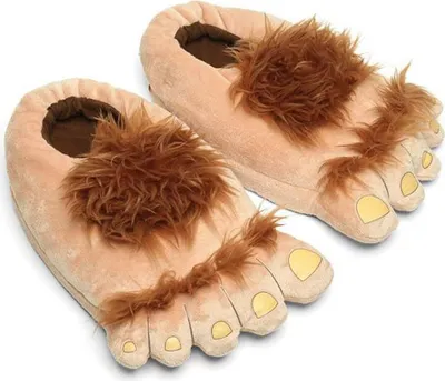 Produktbild von Womens Furry Monster Abenteuer Hausschuhe, bequeme Neuheit warmen Winter Hobbit Füße Hausschuhe für Erwachsene