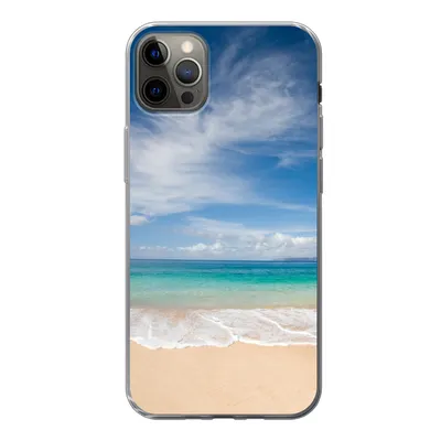 Produktbild von MuchoWow® Handyhülle Schutzhülle Hülle für iPhone 13 Pro Max Ein tropischer Strand auf Hawaii, an dem die Wellen an Land gespült werden Silikon Softcase Handy Hülle - Mobiltelefon
