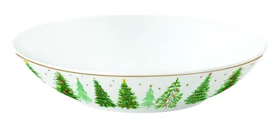 Immagine prodotto di Piatto fondo FESTIVE TREES Abeti D. 20,5 cm porcellana Easy Life