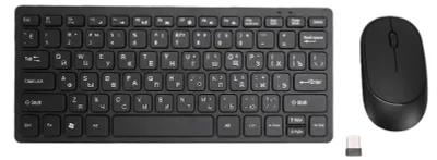 Obrázek produktu pro Ruská klávesnice a myš, 78 kláves, tenký design, 2,4 G, bezdrátová sada pro PC a notebook