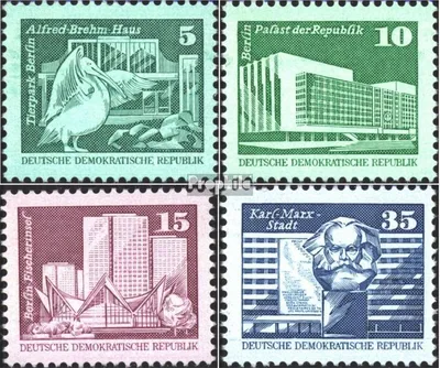 Produktbild von Briefmarken DDR 1980 Mi 2483w-2484w,2501w,2506w weißes Papier gestempelt Aufbau in der DDR, Kleinformat (V)