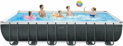 Produktbild von Intex 26364NP, 31805 l, Gerahmter Pool, Kind & Erwachsener, 6 Person(en), Leiter, Grau