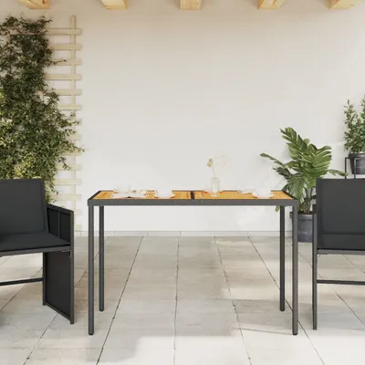 Produktbild von " "Esstisch/Outdoor Tisch - Gartentisch - moderne Design - Balkontisch - mit Akazienholz-Platte 115x54x74 cm Poly Rattan NeuMöbel 8117944