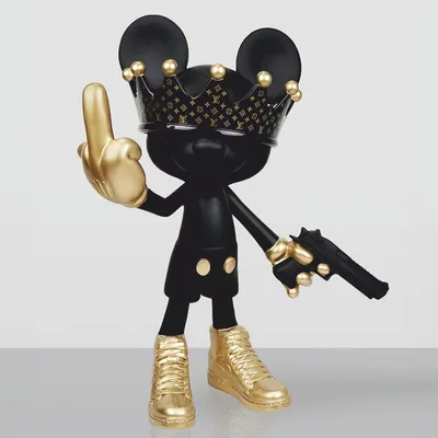 Produktbild von Casa Padrino Deko Skulptur Schwarz / Gold H. 120 cm - Wohnzimmer & Garten Figur