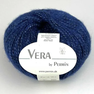 Productafbeelding van Vera by Permin – Chainette Garen Hele Jaar Baby Alpaca en Katoen (125m/50g) (11 koningsblauw)