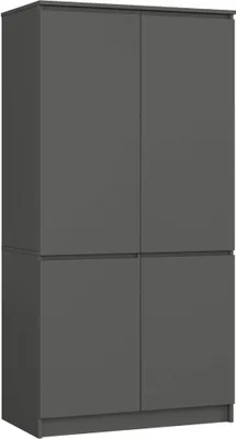 Obrázek produktu pro Akord 4dveřová šatní skříň grafit lesk 90x51x180 cm