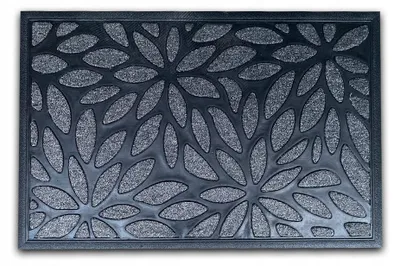 Zdjęcie produktu dla Wycieraczka kwiaty liście PLANTS 40x60 szara