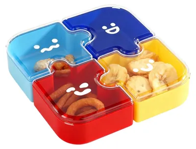 Productafbeelding van Snackdozen met 4 Vakken en Puzzelontwerp