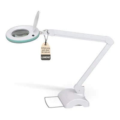 Produktbild von Lumeno 7213/15/18GN Lupenleuchte/Arbeitsplatzlampe 60 LEDs, farbiger Gummischutz Farbe: Grün, Größe: 8 mit Tischstativ