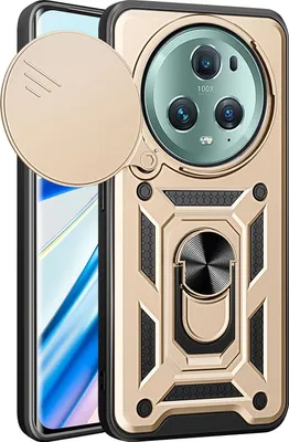 Image de Etui pour Honor Magic5 Lite, étui en silicone TPU avec anneau de support, protection de l'appareil photo Or