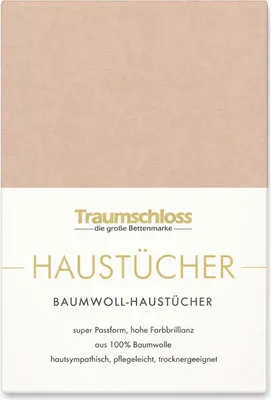 Produktbild von Traumschloss Betttuch Haustuch 150 x 250 cm cappuccino aus 100% Baumwolle, ohne Gummizug