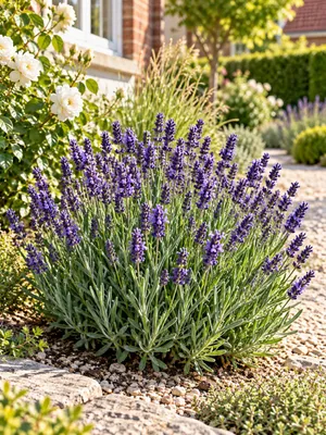Image de 6 plants de lavande 'Hidcote', 15–20 cm – Lavandula angustifolia, véritable lavande, plante aromatique résistante au froid, idéale pour le jardin, le balcon et les pots