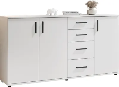 Produktbild von Sideboard >BC 1040< 3 Türen, 4 Schubladen, weiß - 160x84x35cm (BxHxT)