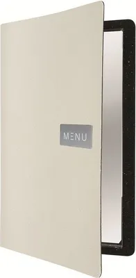 Produktbild von Securit MC-LRA4-RWBL, A4, Leder, Metall, Schwarz, Matt, Lack, Abgerundete Ecken