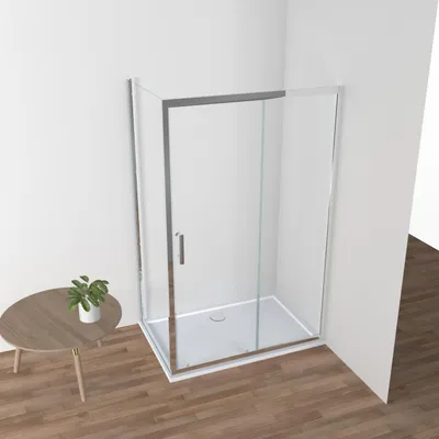 Produktbild von LEMMO Nischentür Schiebetür mit Rahmen ESG Glastür 700-1000mm X 1000-1400mm Höhe 185cm