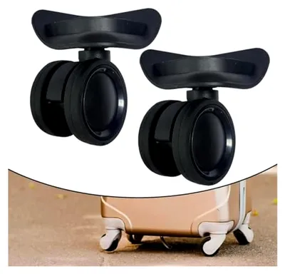 Produktbild von 2 Ersatz-Gepäckräder, schwarz, drehbar um 360 Grad, Lenkrollen, einfache Montage