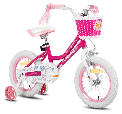 Kinderfahrrad 14 Zoll für Mädchen 3-5 Jahre, Rosa mit Stützrädern