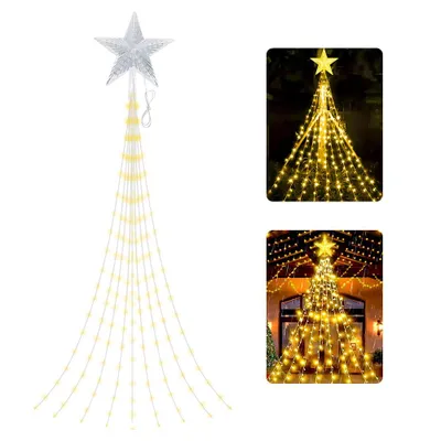 Produktbild von Christbaumbeleuchtung LED Weihnachtsbaum Lichterkette, Weihnachtsbeleuchtung 2M 198LEDs 8 Modi , Christbaumbeleuchtung Deko mit 9 Strängen, Warmweiß