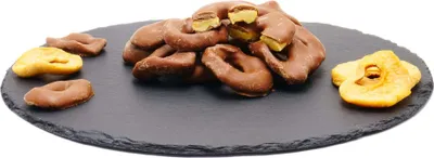 Produktbild von Apfelringe mit Vollmich-Schokolade: 100g Größe: 100g