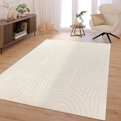 Produktbild von TT Home Wohnzimmer Teppich Schlafzimmer Hochflor Skandinavisches Design Unifarben Geometrisch Boho Style Modern Waschbar Größe 240x340 cm