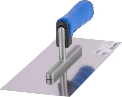 Produktbild von Glättkelle Strend Pro Premium, BLUE SoftTouch, 270x130 mm, gerade, Edelstahl
