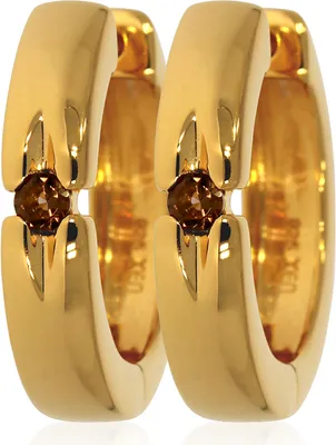 Produktbild von CBE05536 Creolen mit Rauchquarz ca. 0,25 ct. vergoldet XEN