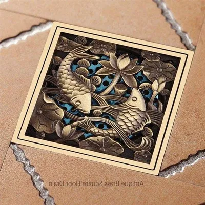 Productafbeelding van Doucheafvoerrooster, messing, 10 cm, inbouwrooster voor badkamer