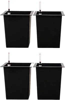 Immagine prodotto di Set da 4 accessori per vasi da fiori - INSERTO per irrigazione in plastica, nero, 29x29x32 cm
