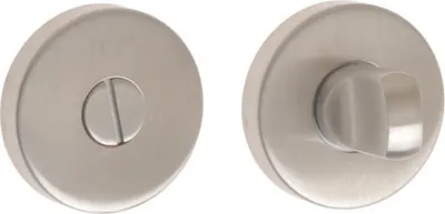 Zdjęcie produktu dla Okrągła płytka tylna GAMET PLT-31-WC-SS, blokada WC, trzpień 4 mm, stal nierdzewna (zestaw)
